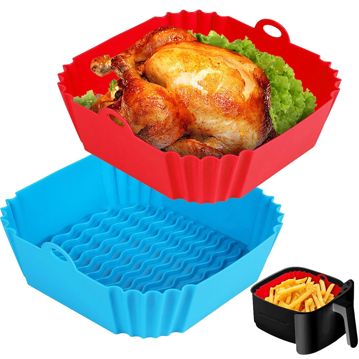 Air Fryer Silicone Pot Liner - 에어프라이어 실리콘 라이너 포트, 에어프라이어 바스켓