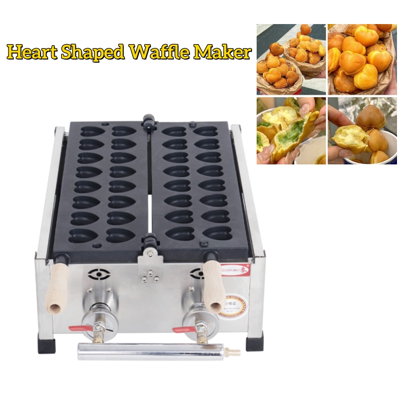 상업용 미니 하트 모양 와플 메이커, 하트 모양 빵 와 - Mini Waffle Maker Machine 리뷰 및 가격