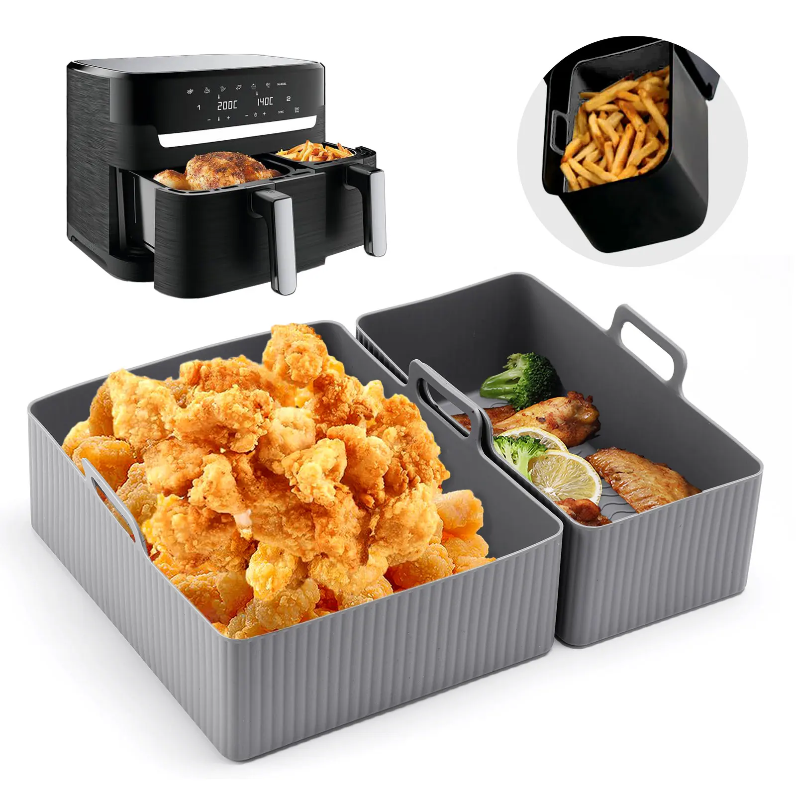 2개 세트 실리콘 에어프라이어 매트 에어프라이어 베이킹 - Air Fryer Silicone Pot Liner 리뷰 및 가격